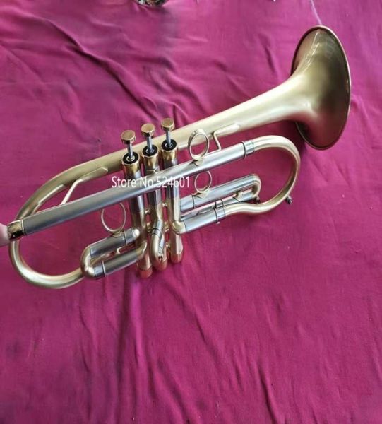 Advanced Custom Professional MARGEWATE Trompete Bb Tune Messing vergoldete Oberfläche Musikinstrumente mit Koffer2149722