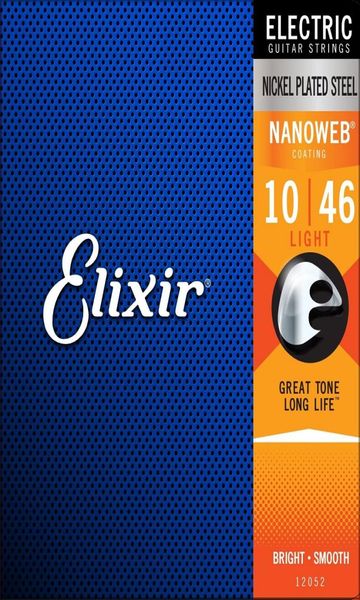 Cordas inteiras de elixir para guitarra elétrica com revestimento NANOWEB 12002 120529432537