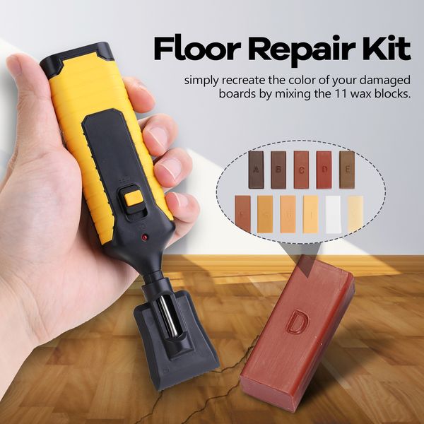 Kit de reparo de piso kit de reparo de laminado Ferramentas de madeira Ferramentas de madeira Sistema de cera Fosco de bancada Ferramentas de caixa resistente