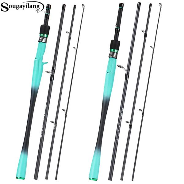 Canne Sougayilang Canna da pesca ultraleggera 1.8 ~ 2.1m 30T Canna da spinning e casting in fibra di carbonio Max Drag 10Kg per Bass Pike Trota Pesca