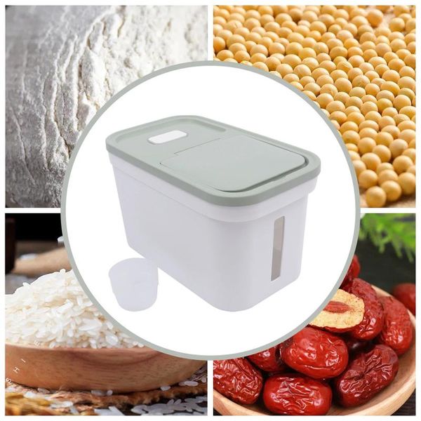 Garrafas de armazenamento 10kg grande recipiente de arroz seco farinha de alimentos hermético caixa dispensador grão feijão balde tanque organizador cozinha com copo