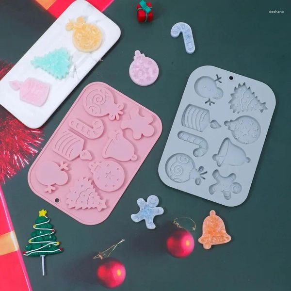 Backformen 8 Even Christmas Mold Crutch Bell Cookies Chocolate Power Silicone Small Snack