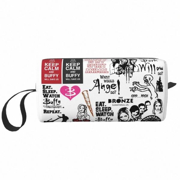 Buffy The Vampire Slayer Collage Kulturbeutel Supernatural TV Show Make-up Kosmetik Organizer Lady Beauty Aufbewahrung Dopp Kit Case P5mq #