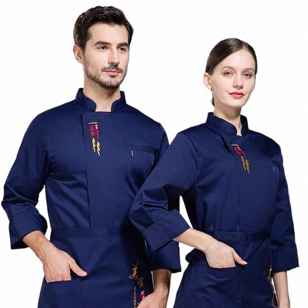 Wasserdicht Herbst und Winter Western Hotel Chef Uniform Kleidung Restaurant Backen Küche Whol l04A #