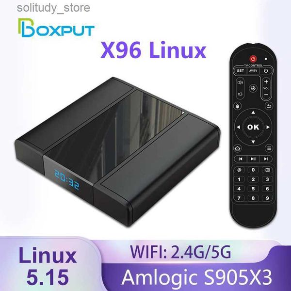 Set Top Box X96 Linux 5.15 OS Set Top Box BT 4.2 2.4G/5G WiFi TV Box Amlogic S905X3 4GB 32GB Digital Signage Player Media Q240330