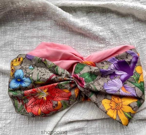 Seide elastische Stirnbänder 2022 Sommer Italien Marken Mädchen rot goldene Blumen Haarbänder Schal Haarschmuck Geschenke Yoga Headwraps