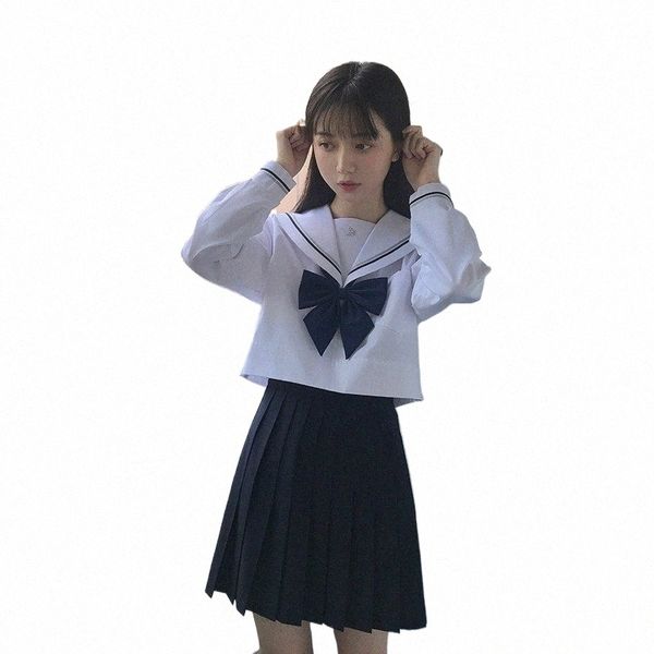 japanische koreanische Schuluniformen Mädchen JK Uniform Lg / Kurzarm Matrosenanzug High School Sailor Navy Cosplay Kostüme G2mY #