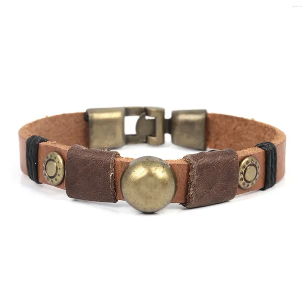 Link pulseiras atacado baixo preço vintage couro metal encantos pulseiras para homens mulheres retro moda jóias presente