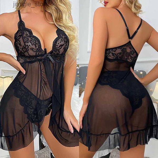 Sexy Set Mulher Erótica Sleepwear Lingerie Sexy Pijamas Porno Sleepwear Malescia