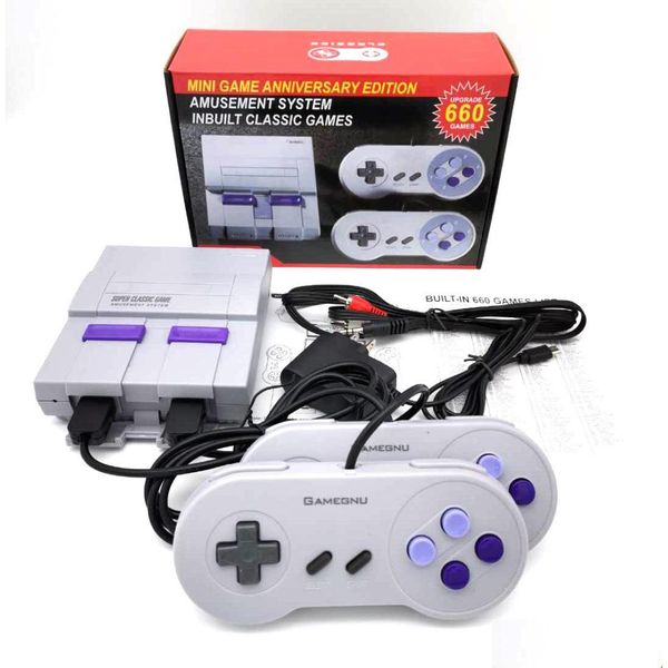 Jogadores de jogos portáteis Super Classic SFC TV Handheld Mini Consoles Sistema de entretenimento para 660 Nes Snes Console de jogos por Sea Drop Deli Otul4