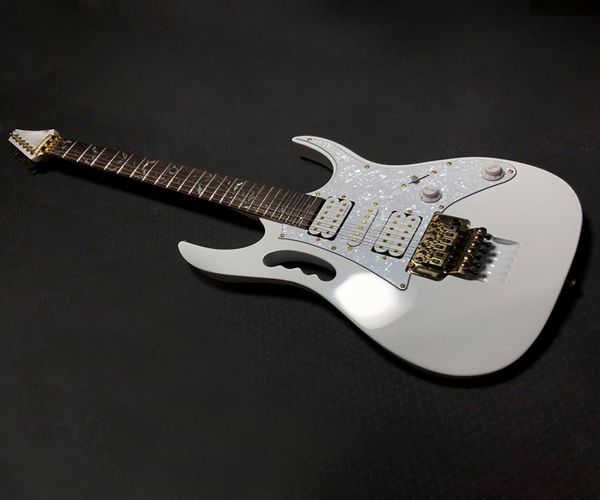 JEM 7V WH STEVE VAI VIA ELÉTRICA 24 FRET Double Basswood Bodwood Maple Maple Neck White Black Gold Hardware Gelular Fingerboar1602069