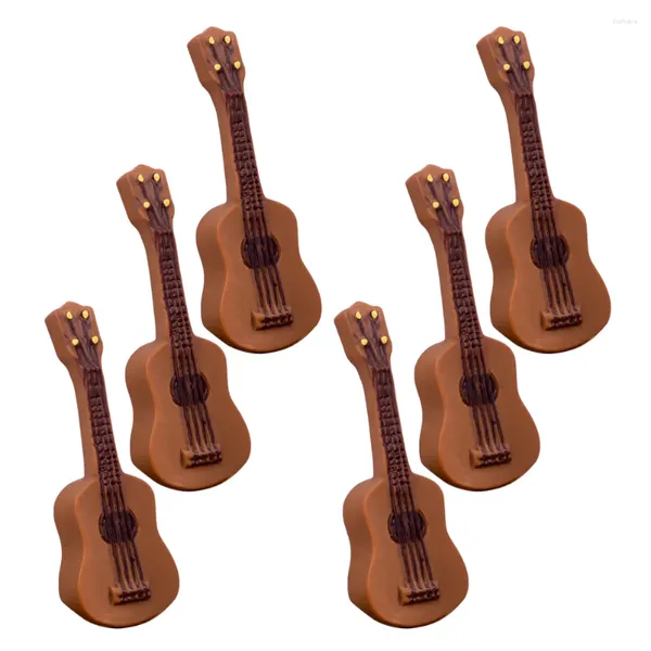 Bahçe Dekorasyonları 6 PCS Ev Mikro Peyzaj Gitar Süsleri Reçine Modeli Mini Dekorasyon Dekorasyon Küçük