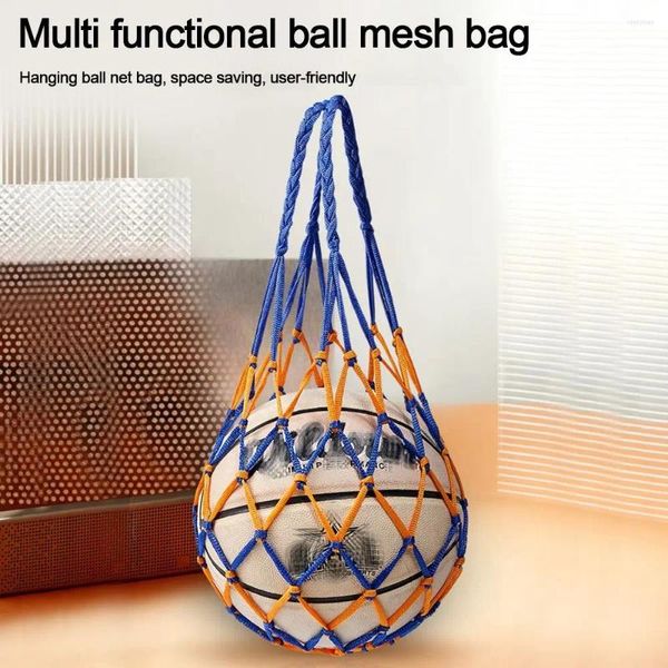 Borse portaoggetti Borsa da trasporto per pallacanestro in tessitura di nylon Calcio giovanile Autoallenatore Rete da calcio Rete da pallavolo con coulisse