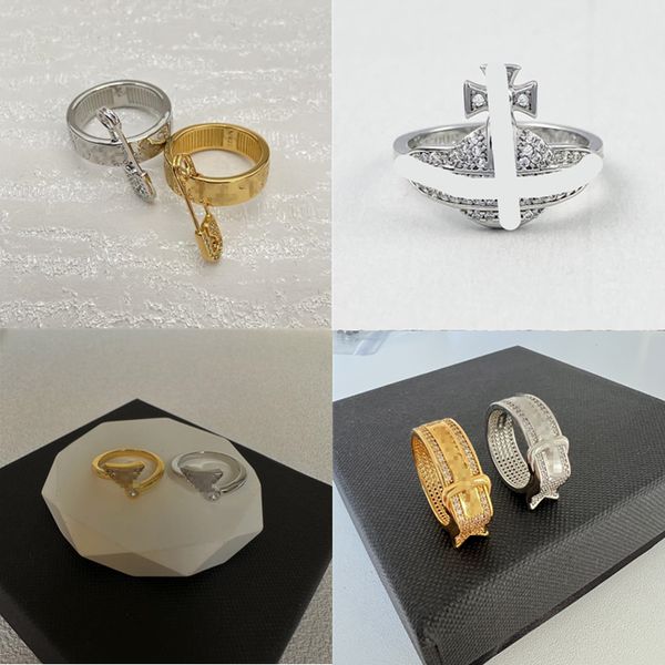 2024 nuovo designer di vendita caldo Vivianes anello a fascia con diamanti per donna uomo argento sterling 925 Venus Saturn moda anelli multicolori gioielli regali di fidanzamento
