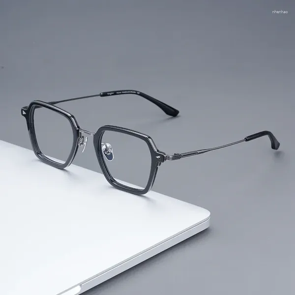 Montature per occhiali da sole Occhiali da vista in acetato di titanio Montatura quadrata Occhiali da vista Donna Uomo Designer giapponese Marchio di lettura vintage