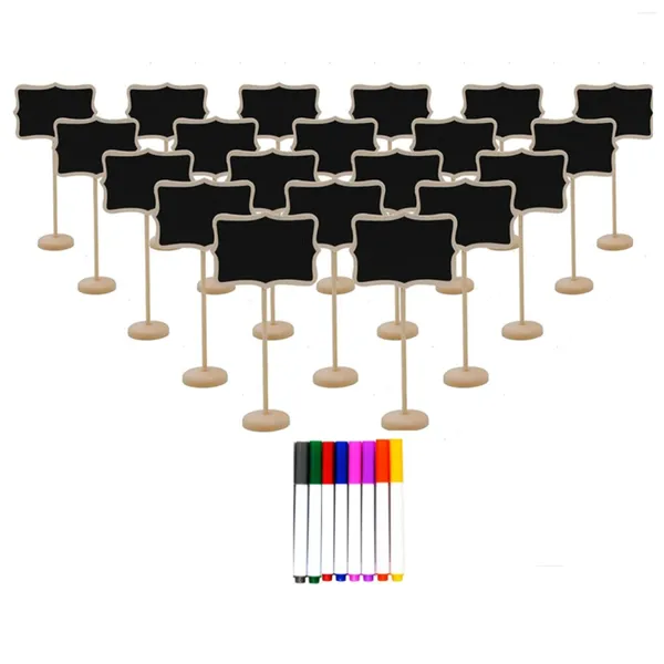 Decoração de festa 20pcs mini sinal de quadro com suporte de cavalete rótulos de alimentos para buffet blackboard placa de mensagem sinais casamentos