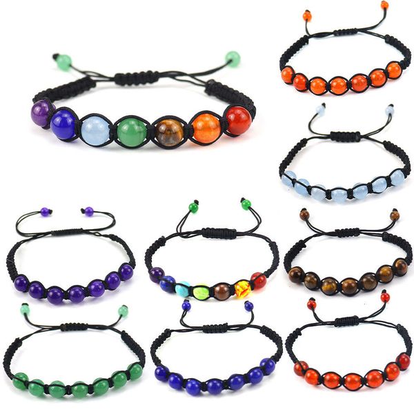 Bracciale regolabile in tessuto da uomo e da donna alla moda creativa a sette colori arcobaleno per i migliori amici gioielli Boho con perline