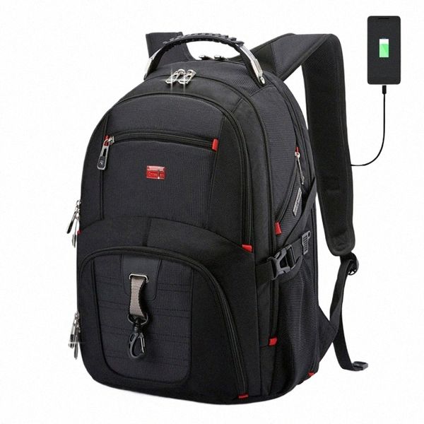 Crossten 17-Zoll-Laptop-Rucksack, wasserdicht, USB-Ladeanschluss, multifunktionaler Rucksack im Schweizer Stil, Schultasche, Mochila, Wander-Reisetasche