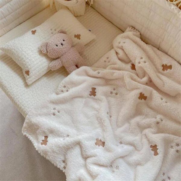 Cobertores Baby Blanket Born Fleece Sofá Couch Throw Swaddle Wrap Wrap Toddler Kids Stroller Firmed Bords na cama