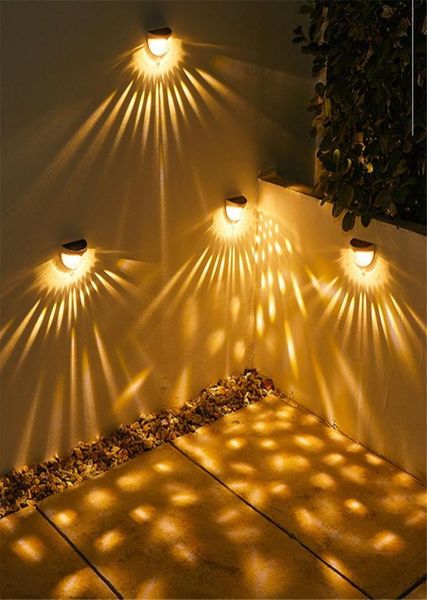 4 pezzi luci solari a led illuminazione per esterni decorazione del giardino luce della piattaforma scale da parete lampada da recinzione impermeabile luce passo paesaggio luce1736538