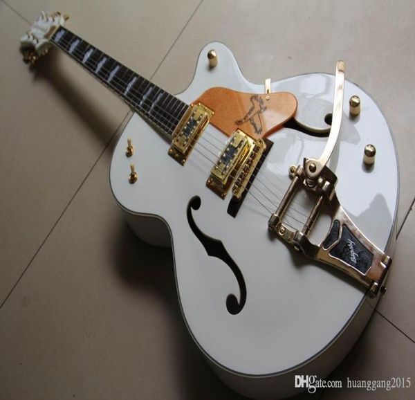 Tutta la nuova chitarra elettrica Gretschguitar G6120 G6139 Semi Hollow Body Gold Hardware in bianco 1204082070762