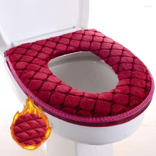 Coprisedili per WC Copriwater Peluche Impermeabile Modello Universale Anello Lavabile con Cerniera Forniture per il Bagno