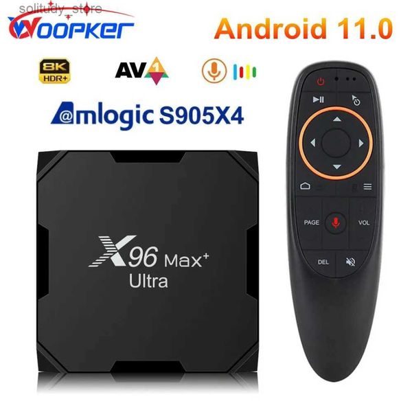 Set Top Box X96 MAX Plus Ultra 8K TV Box Android 11 Amlogic S905X4 Quad Core 4 GB 64 GB AV1 Lettore multimediale Dual WiFi BT HDR 10 Set top box veloce Q240330