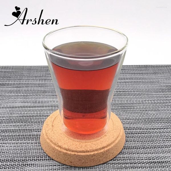 Tazze Arshen 250ml Doppia parete in vetro fatta a mano Tazza da caffè Cucina Resistente alla temperatura Succo Acqua Tè Latte Home Office Tazze