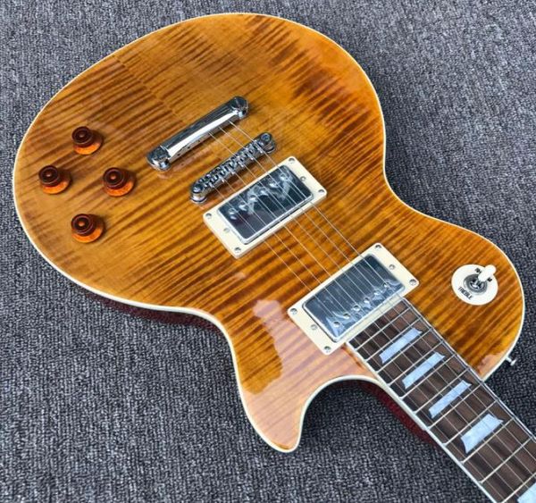 Guitarras elétricas artesanais de alta qualidade Flame Maple Top Rosewood guitarra elétrica com estojo guitarras elétricas guitar3746184