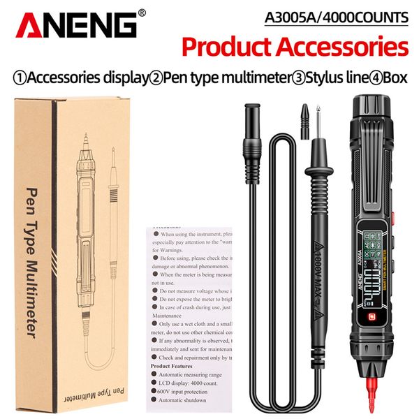 ANENG A3005A/B Tipo de caneta inteligente Multímetro CA/DC Detector de tensão 4000 Capacitor digital profissional HZ OHM METER