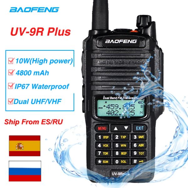 Baofeng UV-9R Plus Professional IP67 Walkie Talkie UV 9R mais banda dupla Radios portáteis FM Transceptor de duas maneiras Rádio