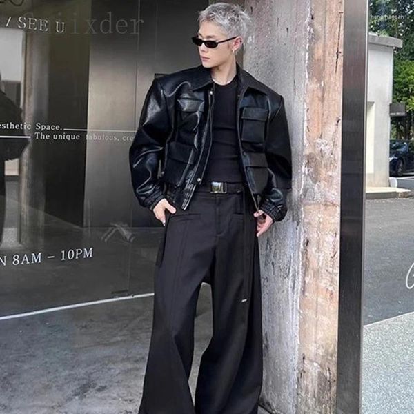 Männer Jacken 2024 Herbst Silhouette Design Leder Männer Frauen Koreanische Stil Modische Lose High Street Casual Freshing