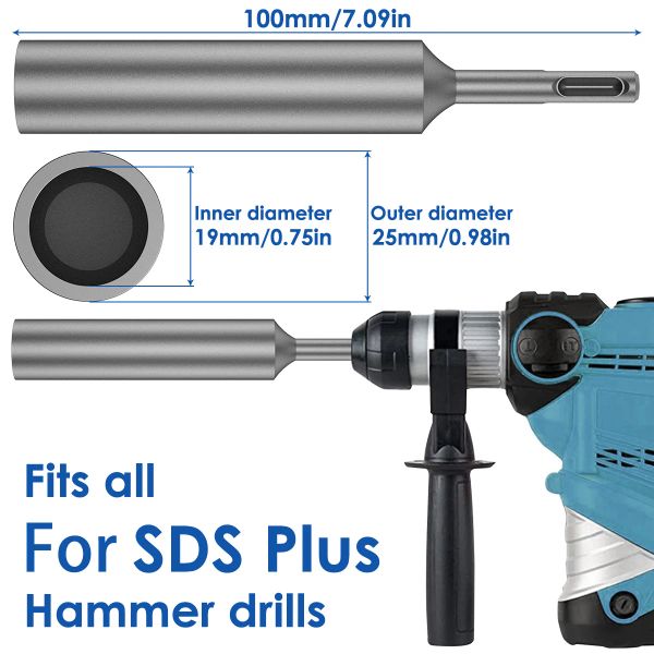 SDS Plus Ground Grait для 5/8 -дюймового и 3/4 -дюймового заземляющего стержня Прочная закаленная сталь для SDS Plus также