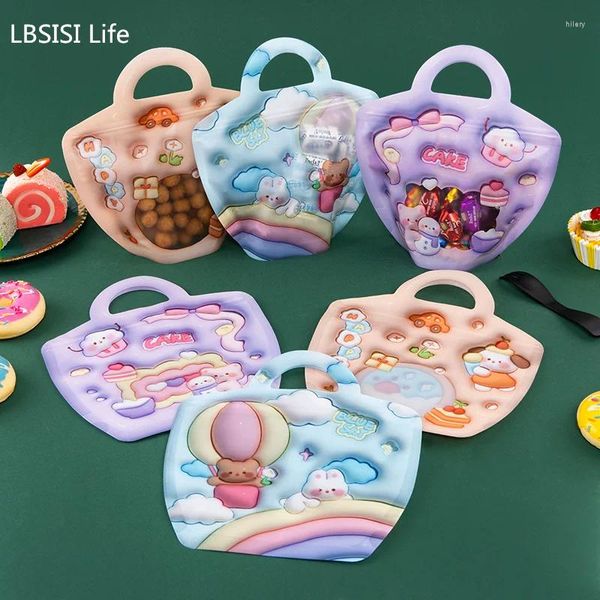 Envoltório de presentes LBSISI Life-Transparent Candy Bags Kids Presentes de Natal Embalagem Biscoitos Lanche Primavera Festival Fontes de Festa Estilo 50 Pcs