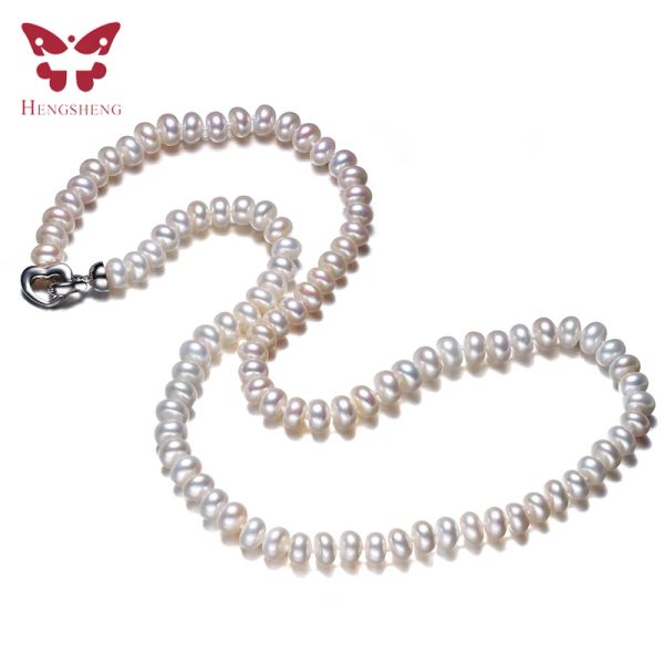 Ожерелья потрясающая цена белые натуральные женщины пресноводные жемчужные ожерелье 925 Серебряное колье стерлинго