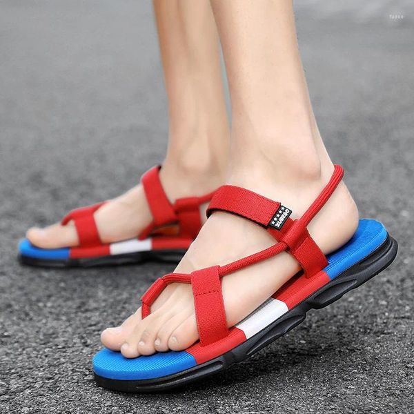 Sandalen männer Flache Tanga 2024 Sommer Offene spitze Strand Schuhe Für Männer Outdoor Casual Männliche Flip-Flops Mode Atmungsaktive alias