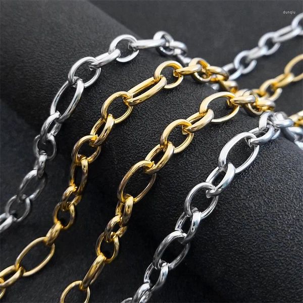 Correntes Hiphop Punk Link Chain Colar para Homens Mulheres Aço Inoxidável Ouro / Prata Cor Namorado Presente Jóias Colar Masculino