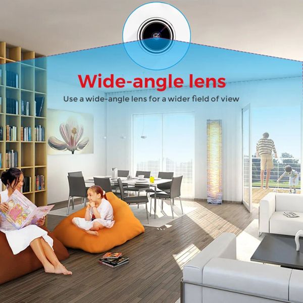 Pegatah Port Eye Hole Security 1080p HD 1,7 mm de lente ampla Fisheye CCTV Rede Mini Câmera Wi -Fi P2P ONVIF