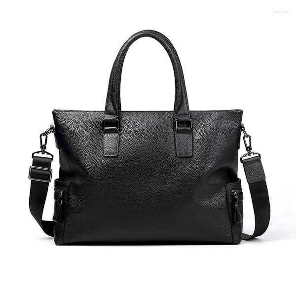 Maletas de design bolsa de couro masculino saco de couro de negócios maleta tote sacos laptop ombro