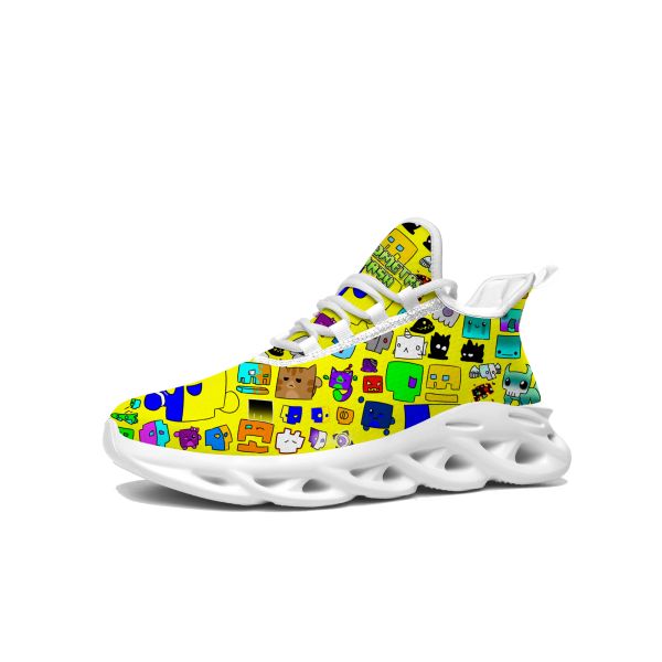 Scarpe geometria sneaker sneakers game cartoon maschi da donna adolescenti scarpe da corsa sportive di alta qualità scarpe da allacciatura su misura