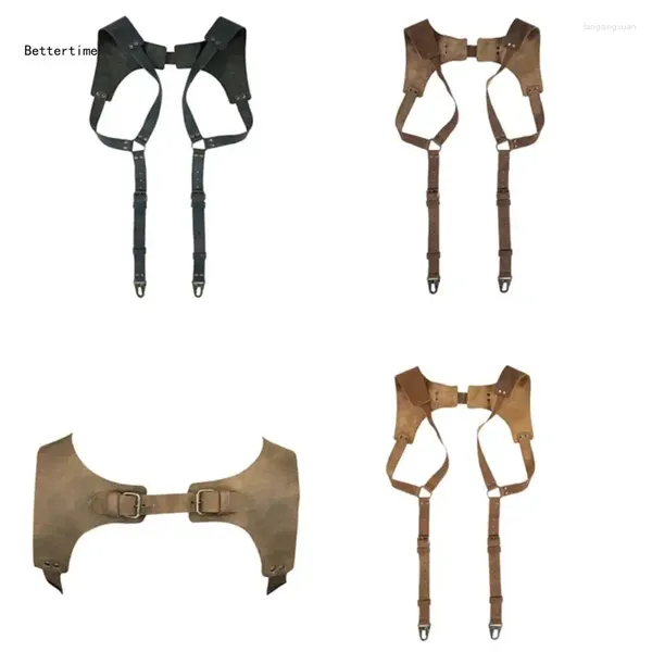 Cinture B36D Renaissances Bretelle Harness Strap per donna Uomo PU Back Supporter Gioco di ruolo Costume Bretelle per spalle