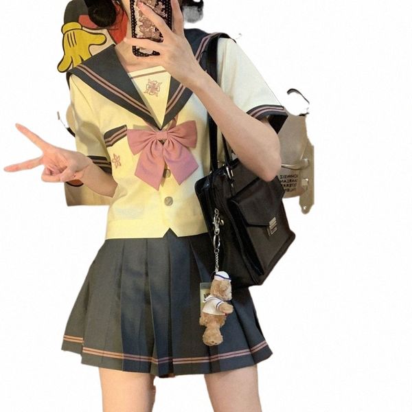 Japonês e coreano autêntico jk uniforme terno lg e manga curta estilo universitário escola água uniforme uniforme feminino 17Bl #