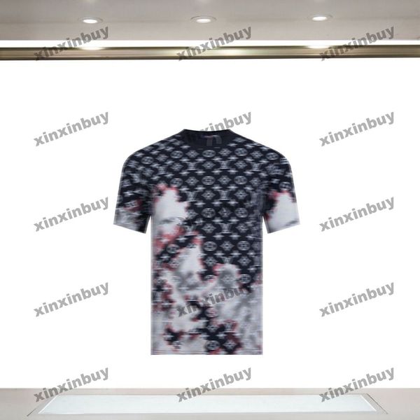 xinxinbuy Maglietta da uomo firmata Tee 2024 Italia Fire Cloud Letter Stampa manica corta in cotone da donna grigio nero albicocca bianco XS-XL