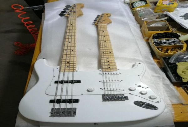 Benutzerdefinierte ganze hochwertige weiße Ahorngriffbrett 46 Saiten Doppelhals solide E-Gitarre Unterstützung kundenspezifischer Service8106222