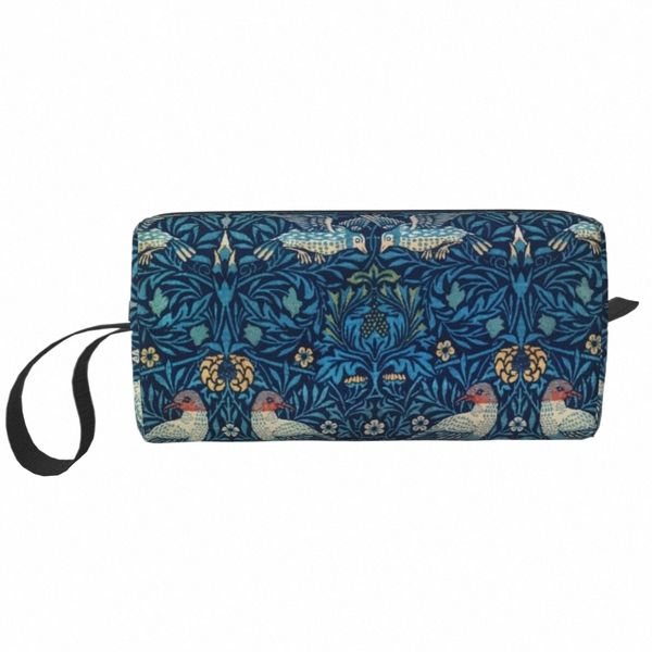 Borsa da toilette personalizzata Bird By William Morris per le donne Modello tessile Trucco Cosmetico Organizzatore Lady Beauty Storage Dopp Kit Custodia Y193 #