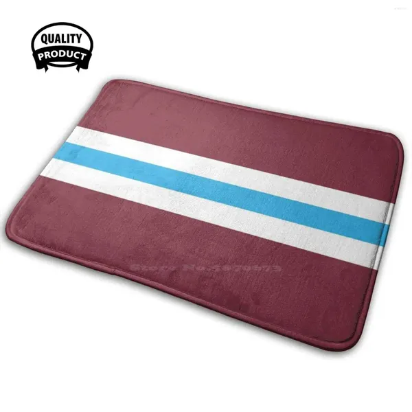 Tapetes Hammers 3D Home Goods Mat Tapete Almofada Cores Futebol Footy Esporte Futebol West Park Padrão Bar Grã-Bretanha Claret Azul