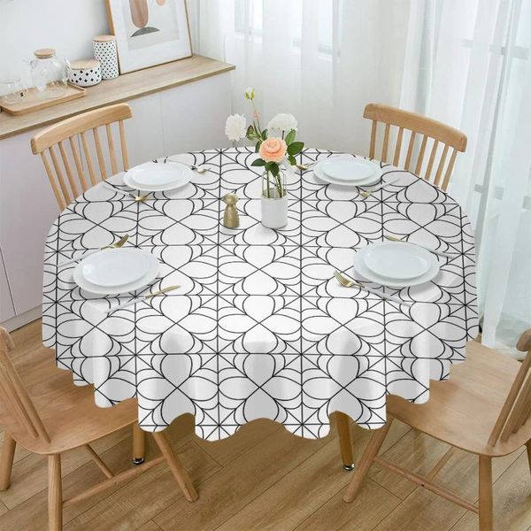 Pano de mesa halloween web telha fundo branco à prova dwaterproof água toalha de mesa decoração casamento casa cozinha sala de jantar capa redonda