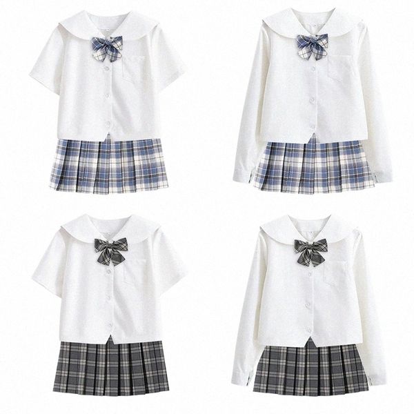 Frau Schuluniformen Student Sailor Cosplay Kostüm Japanische Kurzarm JK Anzug Mädchen Faltenrock Mangas Anime Sapporo r4D1 #