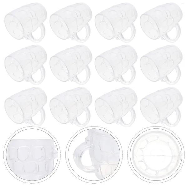 Copos descartáveis canudos 20 peças caneca de cerveja crianças brinquedos de cozinha mini geladeira plástico transparente bebida comida jogar