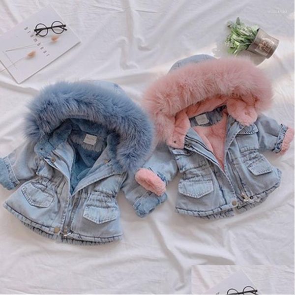 Down Coat Winter Girls Giyim Bebek Kız Giysileri Jean Ceket Dış Giyim Kürk VEET Yürümeye Başlayan Çocuk Kids Parka Çocuk Denim Ceket Drop de Dhxjg